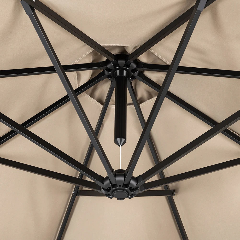 Parasol de Jardin avec Lumière LED Solaire 3x3