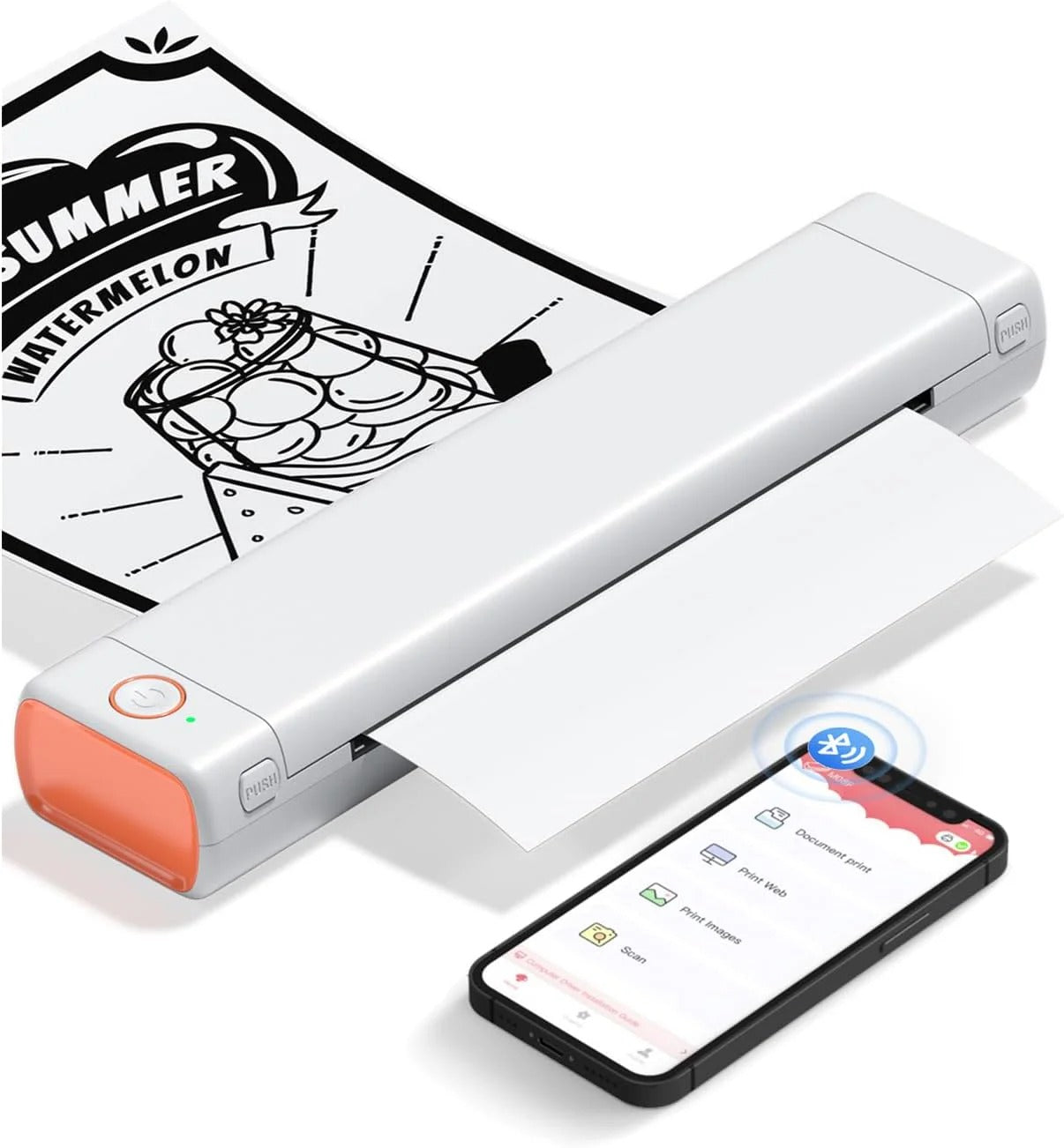 Imprimante thermique A4 Bluetooth sans encre – 200 feuilles incluses