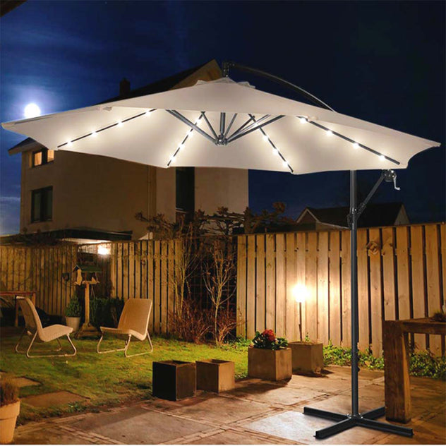 Parasol de Jardin avec Lumière LED Solaire 3x3