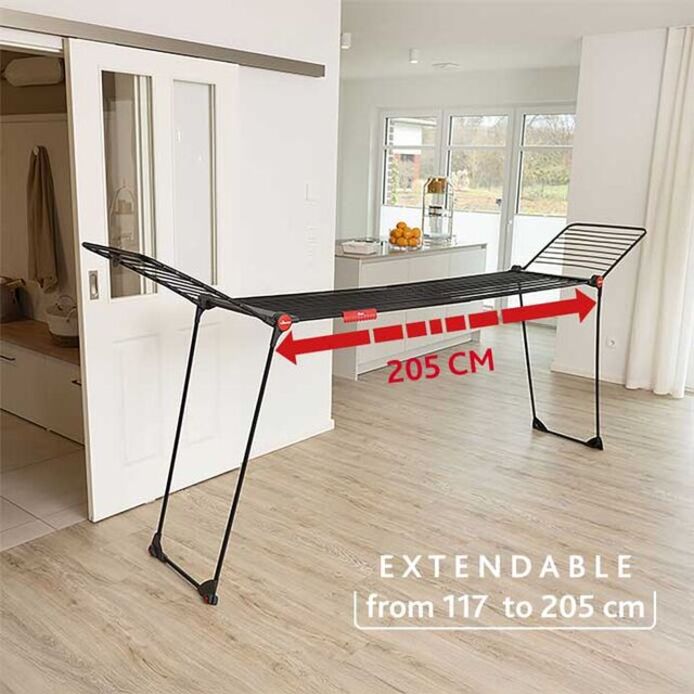 Tendedero de interior Vileda Infinity Flex® Cuerdas XXL más de 2 metros, Estable y Robusto, Transporte Práctico